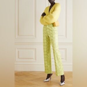 Rotate Birger Christensen Yellow Vegan  Snakeskin Trousers